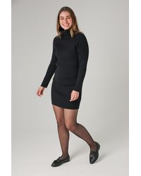 French Connection - Cosy Ribbed Cowl Neck Long Sleeve Mini Dress - Lyst