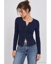 Happiness İstanbul - Slim Fit Ribbed Knit Cardigan - Lyst