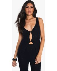 Boohoo - Knitted Twist Front Crochet Waistcoat - Lyst