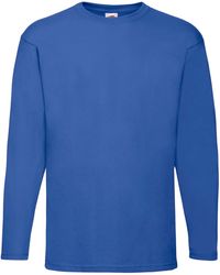 Fruit Of The Loom - Valueweight Long-Sleeved T-Shirt (Royal) Cotton - Lyst