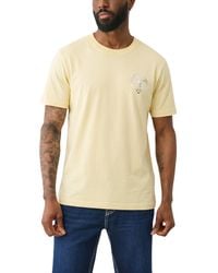 TRUE RELIGION - T Shirts Embossed Foil Buddha Face Logo Cotton Tee - Lyst