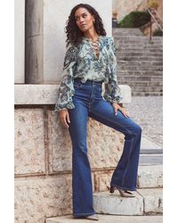 Sosandar - Petite Paisley Floral Print Lace Up Blouse - Lyst