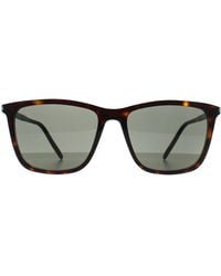 Saint Laurent - Square Dark Spotted Havana Sl 851 - Lyst