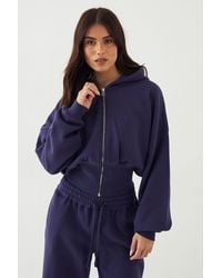 DSGN Studio - Sport Boxy Crop Cinched Hem Zip Through Hoodie - Lyst