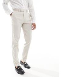 ASOS - Slim With Linen Suit Trousers - Lyst