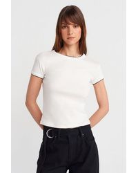 Dilvin - Slim Fit Cotton Crop T-Shirt - Lyst
