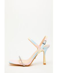Quiz - Multicoloured Diamante Heeled Sandals - Lyst