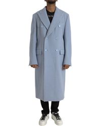 Dolce & Gabbana - Blauwe Dubbelrijige Trenchcoat Jas - Lyst