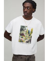 BoohooMAN - Country Digital Print Oversized Cropped T-Shirt - Lyst