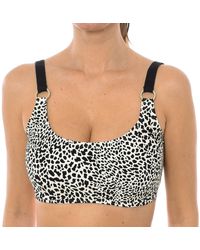 Michael Kors - Abstract Animal Logo Ring Bikini Top Swimwear, Nylon/Spandex - Lyst