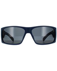 Timberland - Wrap Matte Smoke Polarised Sunglasses - Lyst