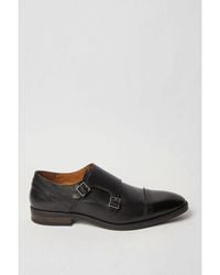 Burton - Formal Leather Monk Strap Brogue Shoe - Lyst