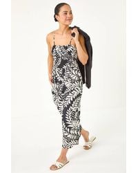 Roman - Petite Shirred Bodice Jumpsuit - Lyst