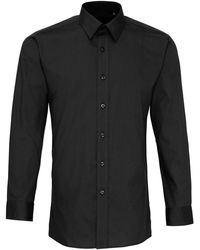 PREMIER - Long Sleeve Fitted Poplin Work Shirt - Lyst