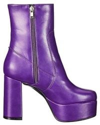 LAMODA - Ankle Boots Making Moves Round Toe Platform Heels With Zipper - Lyst