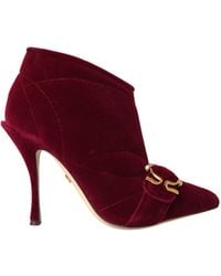 Dolce & Gabbana - Dark Velvet Devotion Buckle Boots Shoes - Lyst