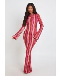 Boohoo - Knitted Maxi Scoop Back Beach Dress - Lyst