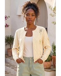 Roman - Floral Embroidered Knit Cardigan - Lyst
