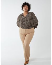 Blue Vanilla - Curve Wrap Front Deep Hem Band Top - Lyst
