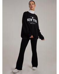 Pink Vanilla - New York Slogan Oversized Sweatshirt - Lyst