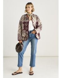 Gini London - Paisley Tile Print Lightweight Quilted Jacket - Lyst