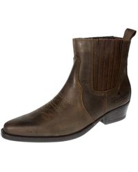 Wrangler - Tex Mid Leather Dark Chelsea Cowboy Boots - Lyst