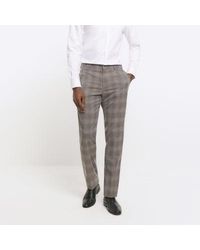 River Island - Suit Trousers Slim Fit Check - Lyst
