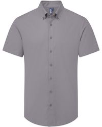 PREMIER - Supreme Oxford Short-Sleeved Formal Shirt (Steel) - Lyst