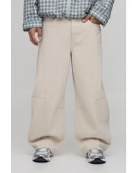 BoohooMAN - Washed Barrel Leg Jeans - Lyst