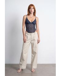 Dilvin - Lace Sleeveless Bodysuit Blouse - Lyst