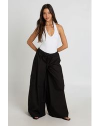 Boohoo - Cotton Poplin Cargo Trousers - Lyst