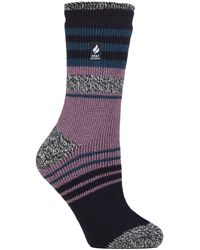Heat Holders - Ladies Winter Varied Stripe Patterned Thermal Socks For - Lyst