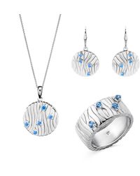 Orphelia - 'Babette' 925 Sterling Set: Necklace + Earrings + Ring - Lyst