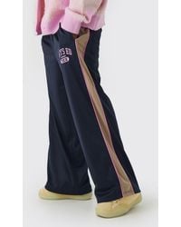 BoohooMAN - Extreme Wide Leg Graphic Tricot Joggers - Lyst