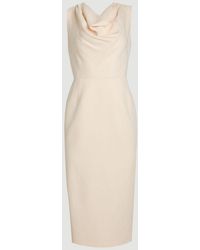 Karen Millen - Tencel Blend Tailored Cowl Neck Midi Dress - Lyst