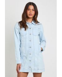 Boohoo - Western Denim Mini Dress - Lyst