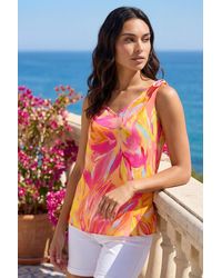 Roman - Abstract Print V-Neck Cami Top - Lyst