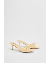 Oasis - Karla Faux Leather Bow Detail Medium Stiletto Heel Mules - Lyst