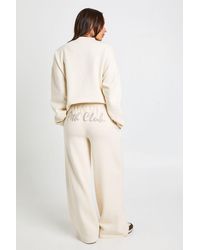 Boohoo - Ath Club Towelling Applique Straight Leg Jogger - Lyst