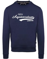 Aquascutum - Printed Logo Crew Neck Long Sleeve Sweatshirt - Lyst