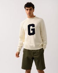 GANT - Intarsia G Logo Crew Neck Jumper - Lyst