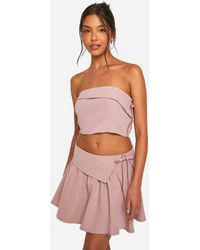 Boohoo - Foldover Waistband Detail Mini Skirt - Lyst