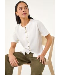 Roman - Petite Buttoned Up Cardigan - Lyst