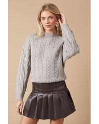 Oasis - Wavy Cable Detail Scalloped Neck Jumper - Lyst