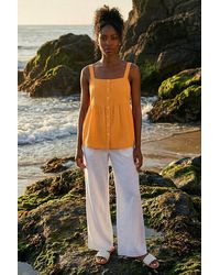 Roman - Cotton Button Through Shirred Vest Top - Lyst