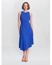 Gina Bacconi - Maureen Fit And Flare Crepe Midi Dress - Lyst