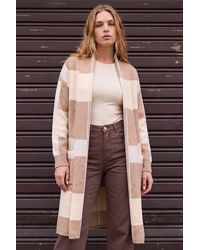 Roman - Check Longline Pocket Cardigan - Lyst