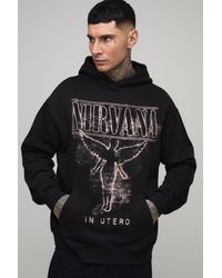 BoohooMAN - Tall Oversized Nirvana License Print Hoodie - Lyst