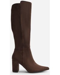Where's That From - Wheres Georgina Stretch Suede Knee High Pointed Boots - Lyst