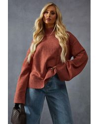 MissPap - Knitted High Neck Wide Sleeve Jumper - Lyst